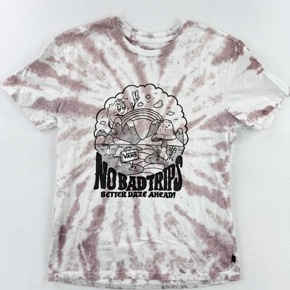 VANS No Bad Trips Tshirt Size SMALL Mens Tie‎ Dye Purple - Picture 1 of 7